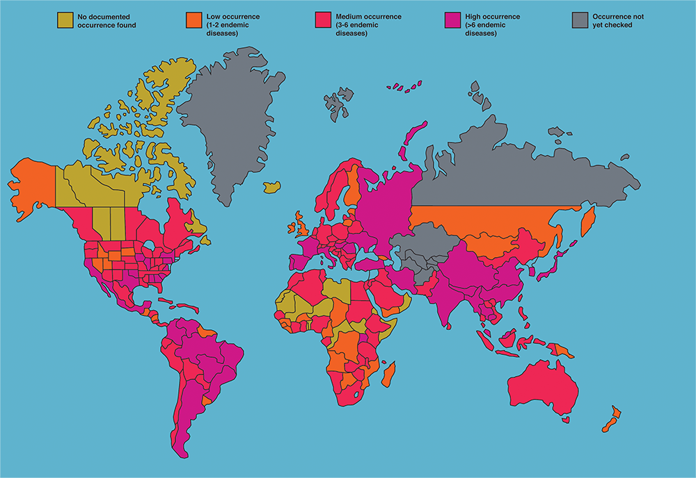 GLOBAL DISTRIBUTION OF TICK-BORNE DISEASES